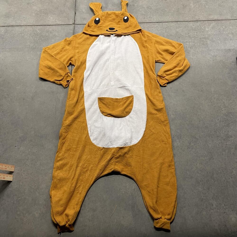 Funziez by Silver Lilly One-piece Pajamas Womens Large Brown Hooded Kigurumi